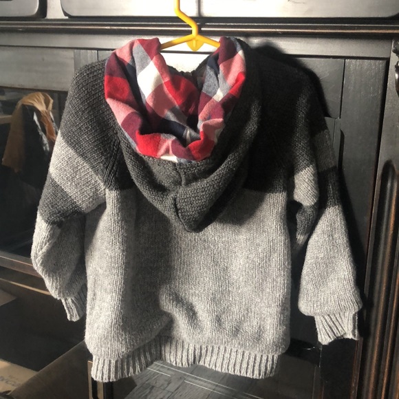 Boys Grey Zip Up Sweater - Picture 2 of 5